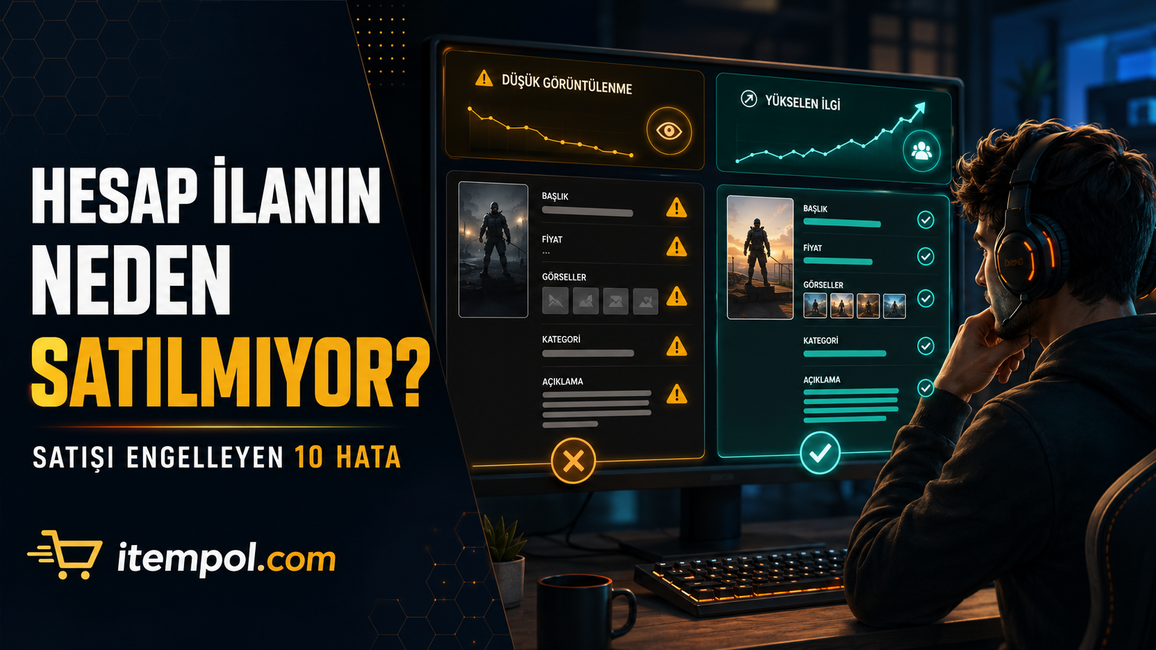 game account listing not selling, account listing mistakes, sell game account fast, player marketplace, listing tips