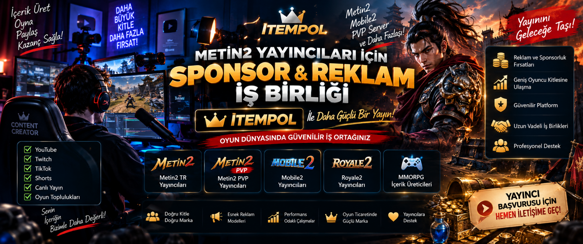Metin2 Sponsor, Metin2 Yayıncı Sponsor, Metin2 Reklam, Mobile2 Sponsor, Itempol