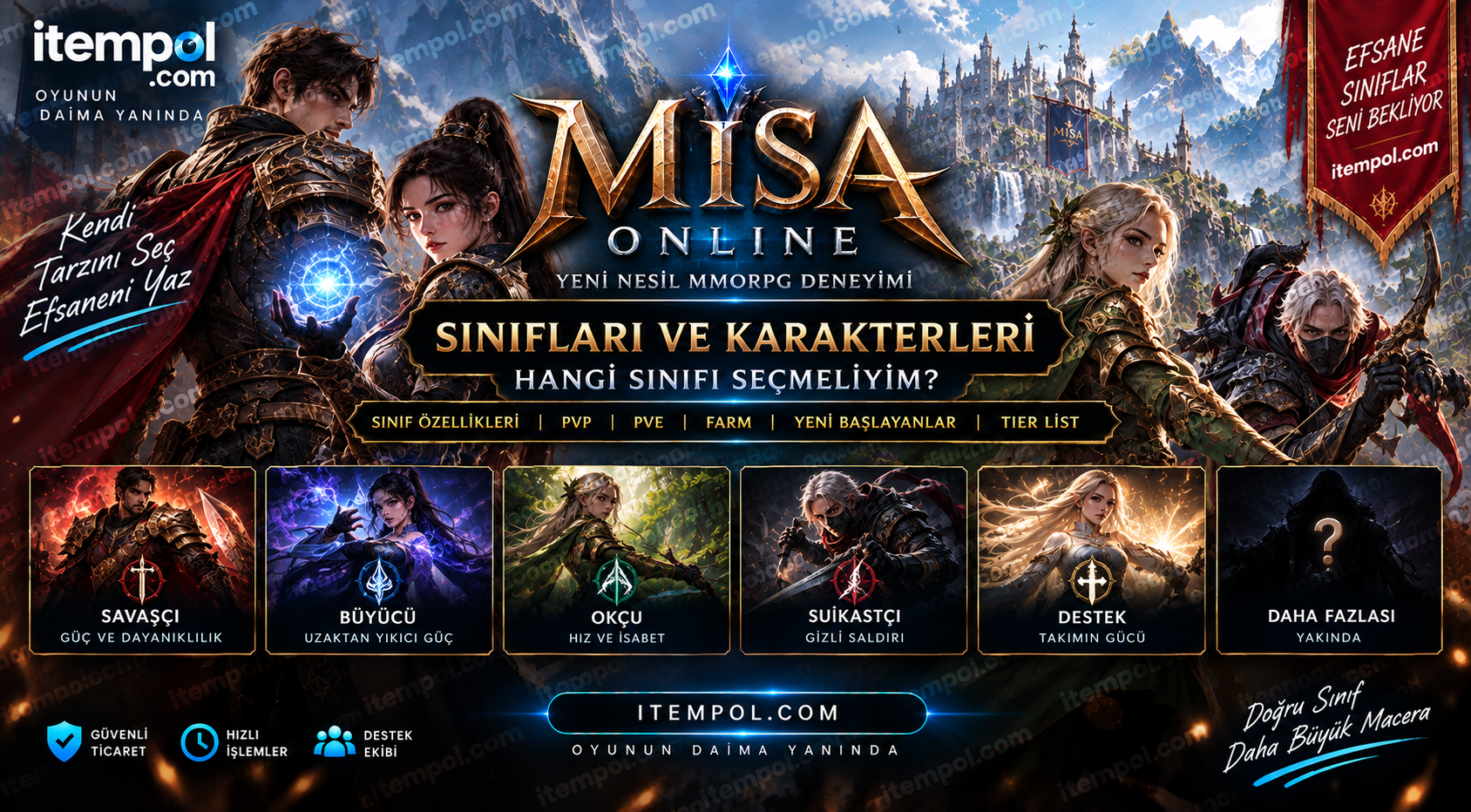Misa Online Sınıfları, Misa Online Karakterleri, Misa Online En İyi Karakter, Misa Online Hangi Sınıf