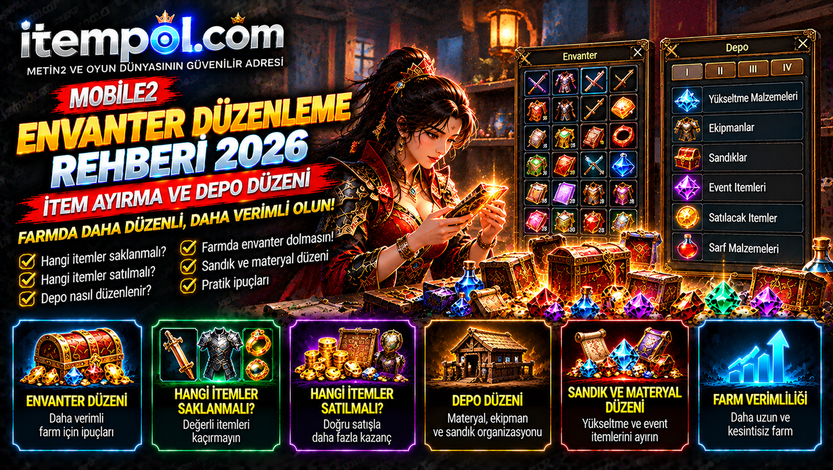 Mobile2 Envanter Düzenleme ve Farm İtemleri Rehberi 2026