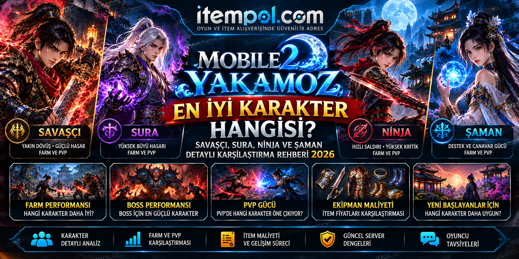 Mobile2 Yakamoz En İyi Karakter Hangisi? Savaşçı, Sura, Ninja, Şaman 2026