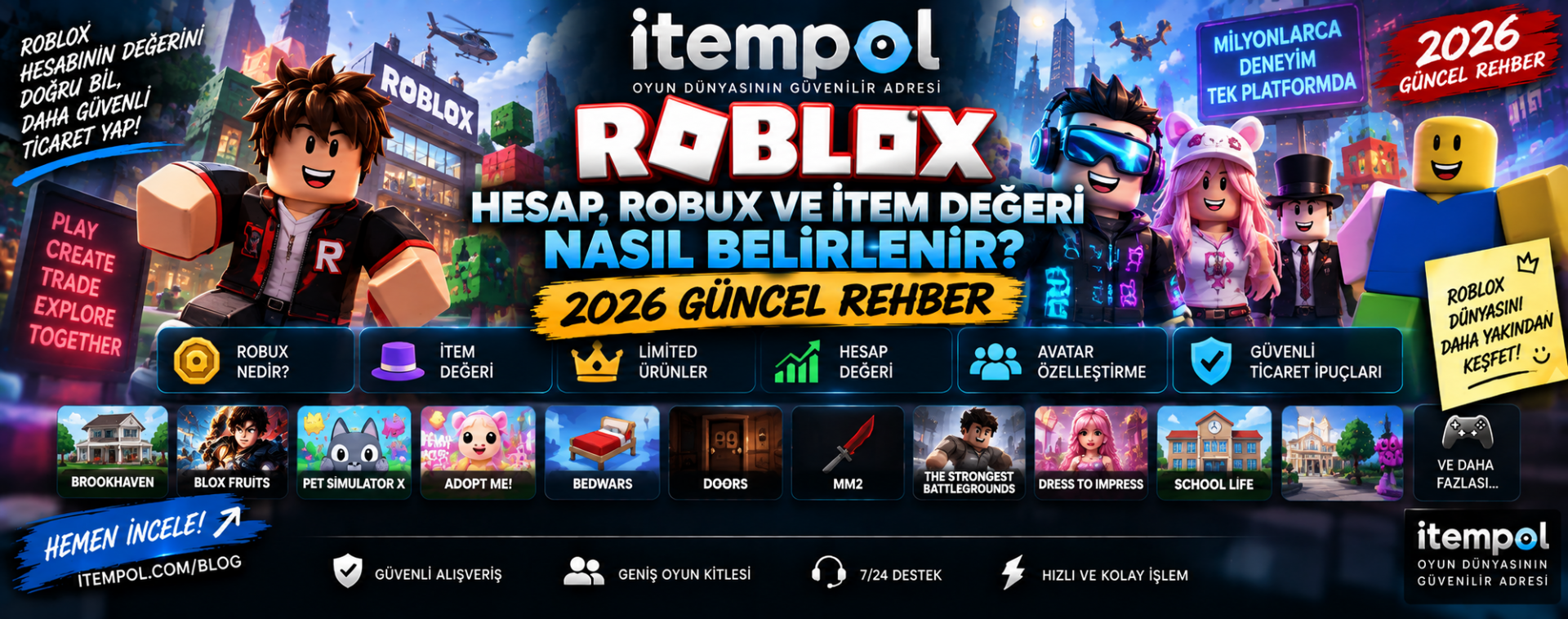 Roblox Hesap, Robux ve Item Değeri Nasıl Belirlenir? 2026 Rehberi
