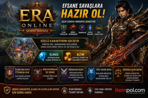 Era Online, Era Online Şeref Savaşı, Era Online Türkiye, Era Online Elmas, Era Online Altın, Era Online hesap, Era Online hesap satışı, Era Online hesap satın al, Era Online Savaş Ruhu, Era Online kar
