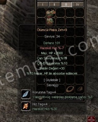 +9 ELİT FARMLIK ÖLÜMCÜL PLAKA ZIRH +4 TAŞLI