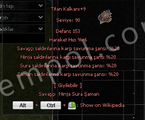 +9 TİTAN KALKANI 950 TL HO