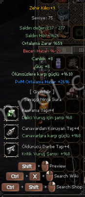 +9 ZEHİR KILICI 59 ORTALAMA