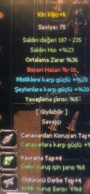 Kin kılıcı +6